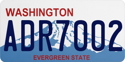WA license plate ADR7002