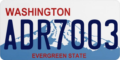 WA license plate ADR7003