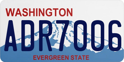 WA license plate ADR7006