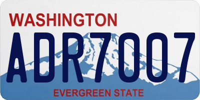 WA license plate ADR7007