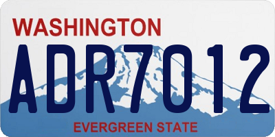 WA license plate ADR7012