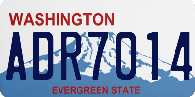 WA license plate ADR7014