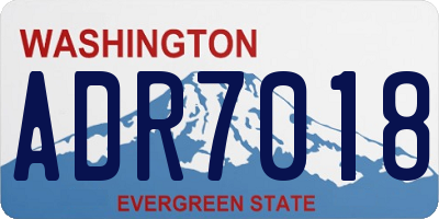 WA license plate ADR7018