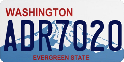 WA license plate ADR7020