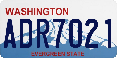 WA license plate ADR7021