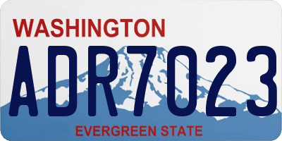 WA license plate ADR7023