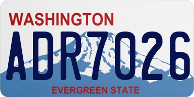 WA license plate ADR7026
