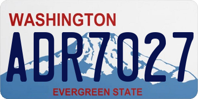 WA license plate ADR7027