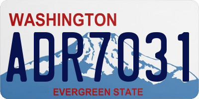 WA license plate ADR7031