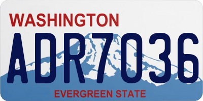WA license plate ADR7036