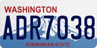 WA license plate ADR7038
