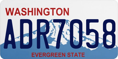 WA license plate ADR7058