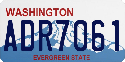 WA license plate ADR7061