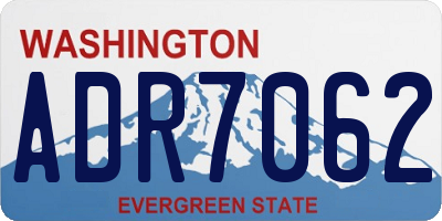 WA license plate ADR7062