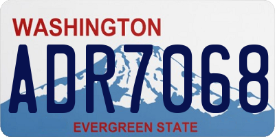 WA license plate ADR7068