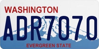 WA license plate ADR7070