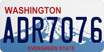 WA license plate ADR7076