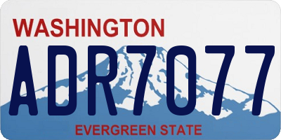 WA license plate ADR7077