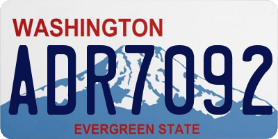 WA license plate ADR7092