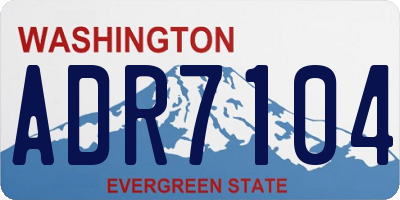 WA license plate ADR7104