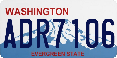 WA license plate ADR7106