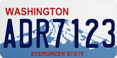 WA license plate ADR7123