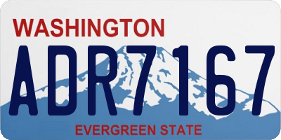 WA license plate ADR7167