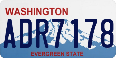 WA license plate ADR7178