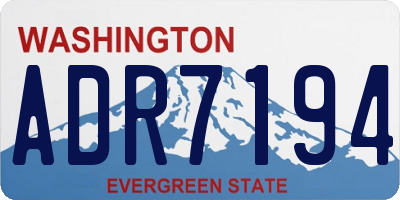 WA license plate ADR7194