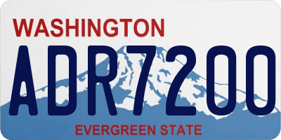 WA license plate ADR7200