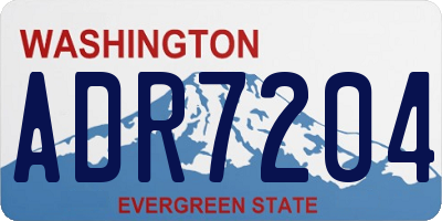 WA license plate ADR7204