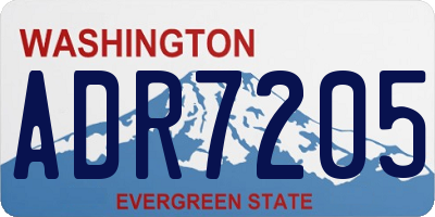 WA license plate ADR7205