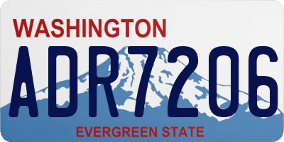 WA license plate ADR7206