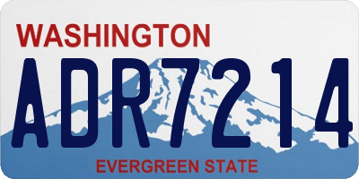 WA license plate ADR7214