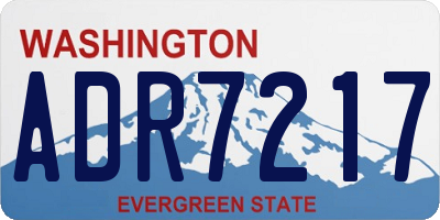 WA license plate ADR7217