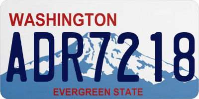 WA license plate ADR7218