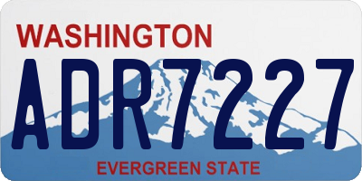 WA license plate ADR7227