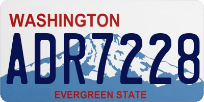 WA license plate ADR7228