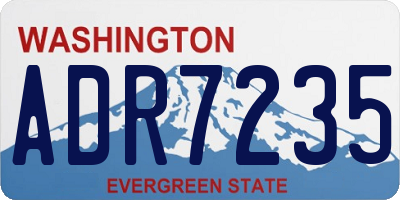 WA license plate ADR7235