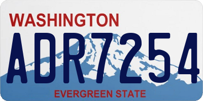 WA license plate ADR7254