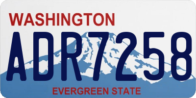 WA license plate ADR7258