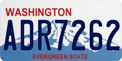 WA license plate ADR7262