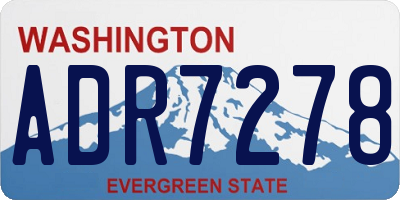 WA license plate ADR7278