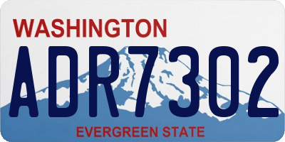 WA license plate ADR7302