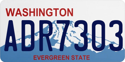 WA license plate ADR7303