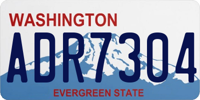 WA license plate ADR7304