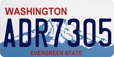 WA license plate ADR7305