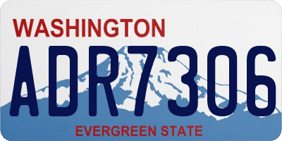 WA license plate ADR7306