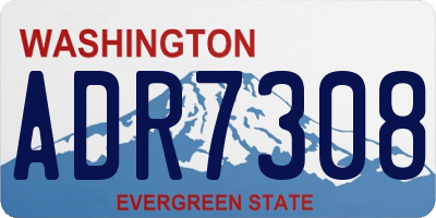 WA license plate ADR7308