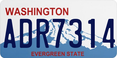 WA license plate ADR7314